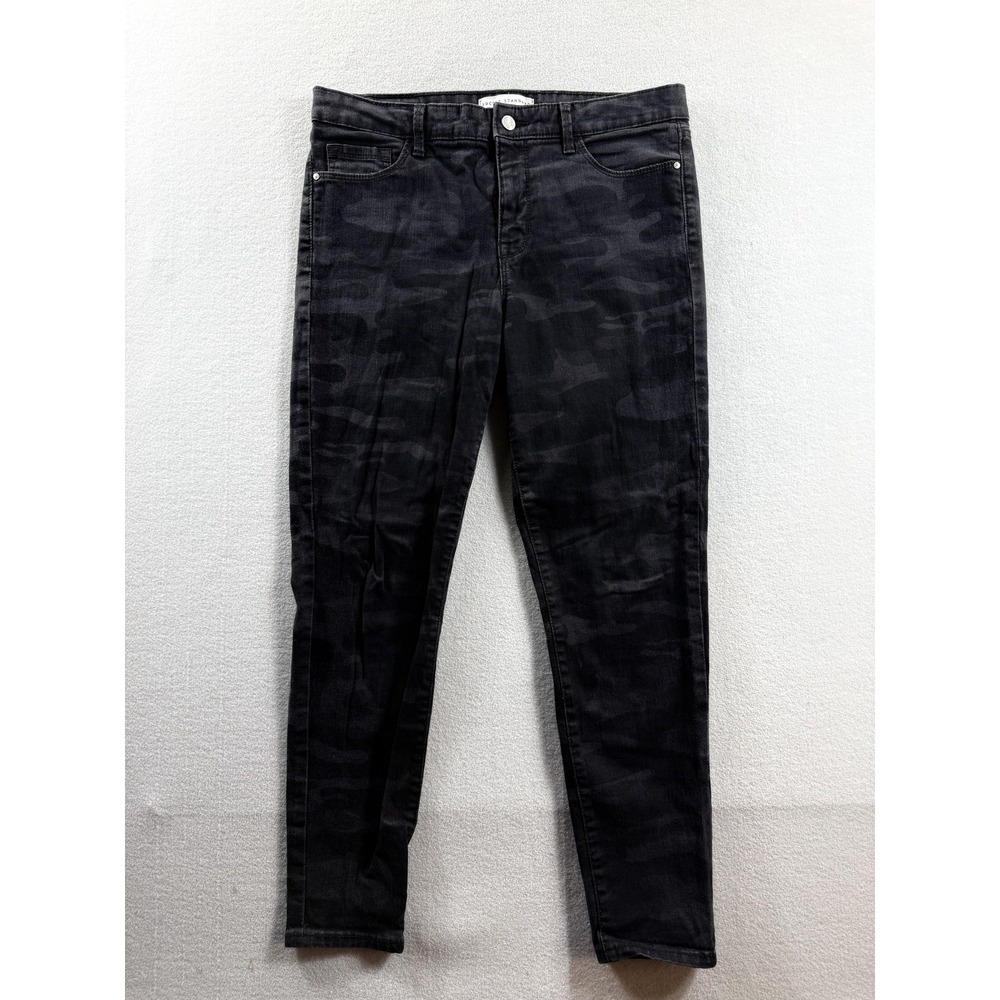 Social Standard By Sanctuary Jeans Womens 8 Black Camo Ankle Skinny 33x27